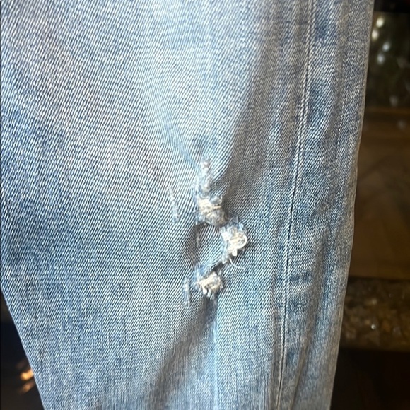 Citizens Of Humanity Blue Straight Jeans with Faded Distressing - Picture 10 of 14